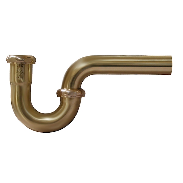 Jones Stephens Polished Brass 1-1/2" Brass Tubular P-Trap P36150 - main